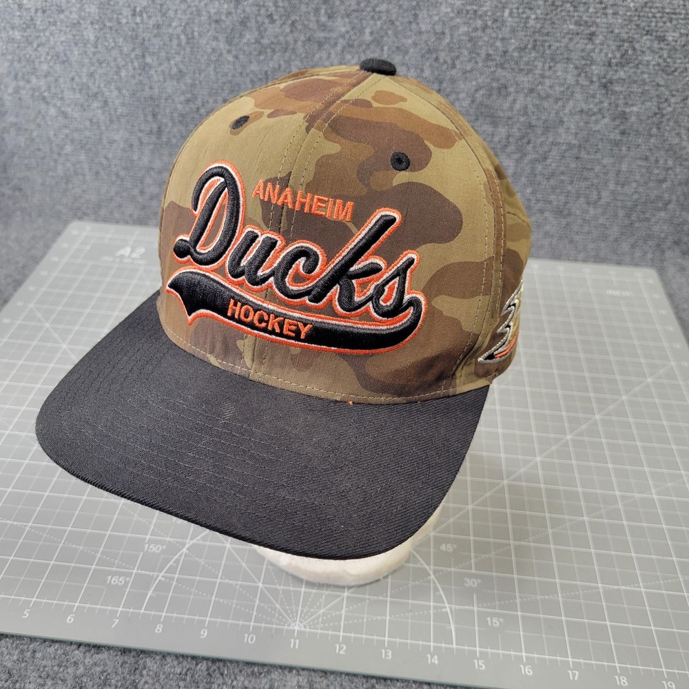 Anaheim Ducks Hat Cap Snap Back Camo Black NHL Hockey Mens Mitchell Script